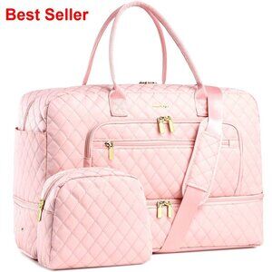 Large Travel Duffle Bag with Wet Pocket 35L Carry On Weekender Gym Tote